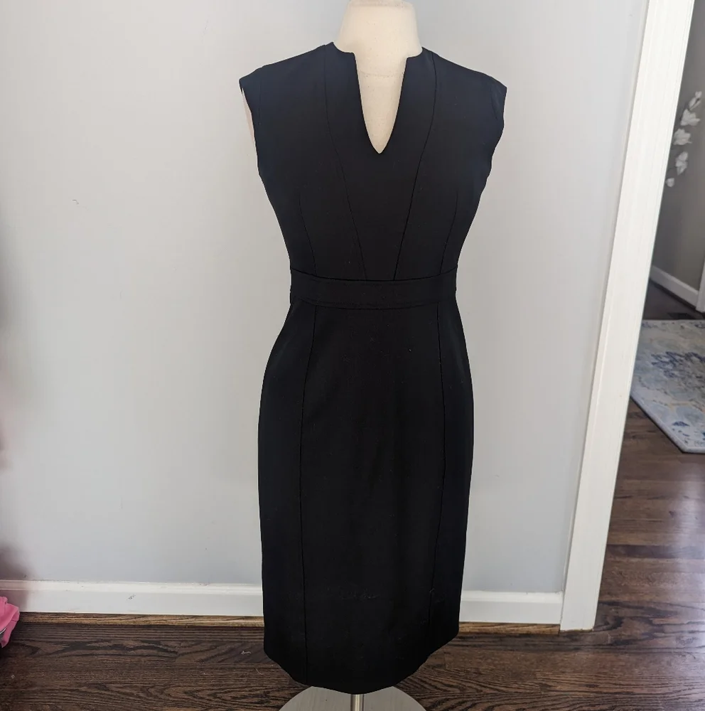 Women's Reiss Bianca Dress Black 10 Sleeveless Sheath Dress Black Work Office - Picture 2 of 11